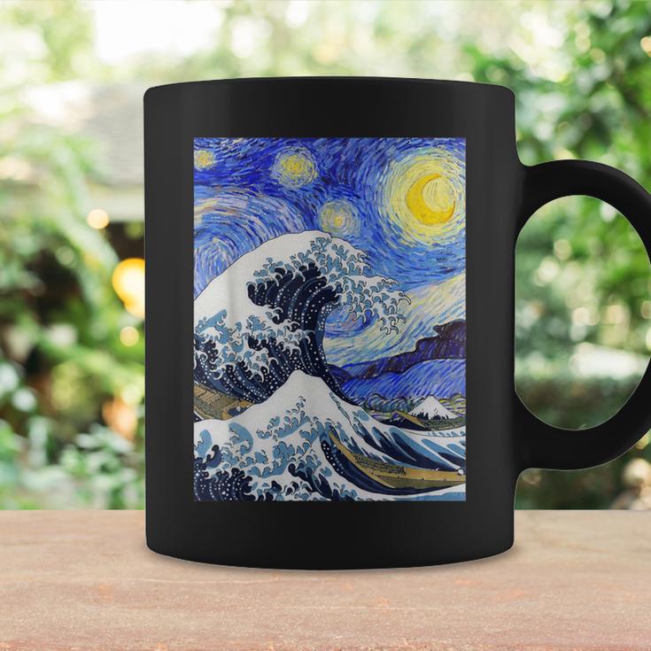 星月夜リメイクとミックスされた神奈川の大波 コーヒーマグ ギフトのアイデア