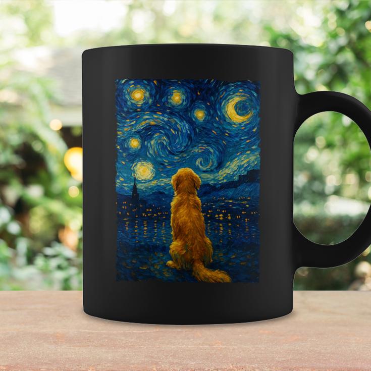 犬 天体観測 ゴッホ 夜空 ゴールデンレトリバー ラブラドール 長袖tシャツ コーヒーマグ ギフトのアイデア