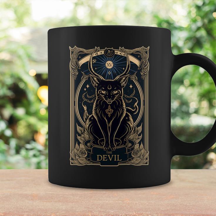 猫 タロットカード 悪魔 タロットカード 猫 長袖tシャツ コーヒーマグ ギフトのアイデア