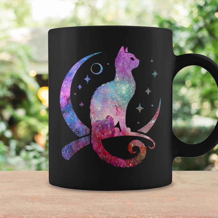 美しい宇宙星雲銀河猫のシルエット コーヒーマグ ギフトのアイデア