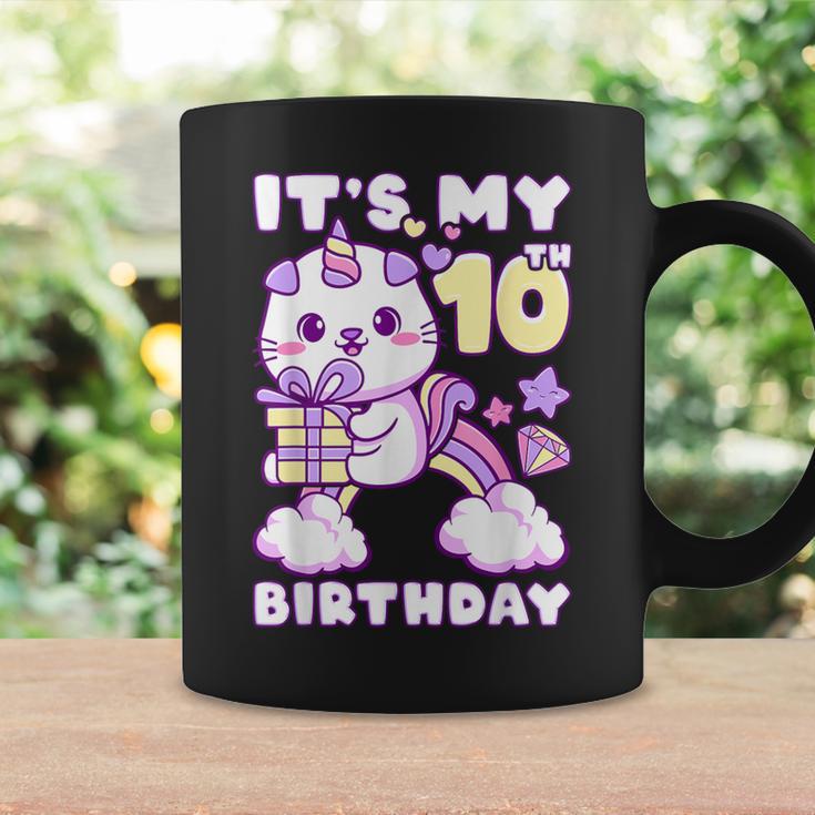 誕生日の女の子10歳、猫、ユニコーン、10歳の誕生日 コーヒーマグ ギフトのアイデア