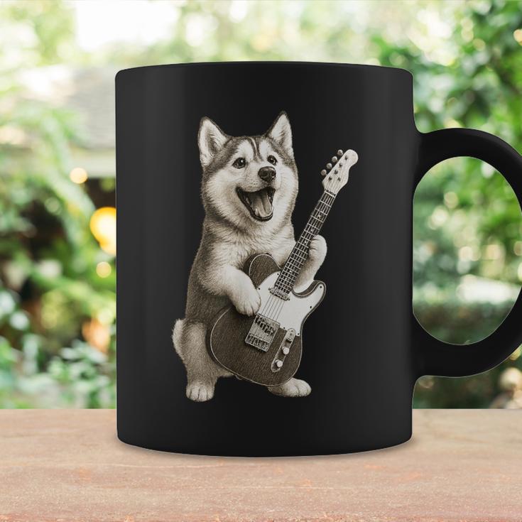 面白いtシャツ シベリアンハスキー 犬 ギター イヌ メンズ グッズ かわいい おもしろ 面白い 服 ネタ コーヒーマグ ギフトのアイデア