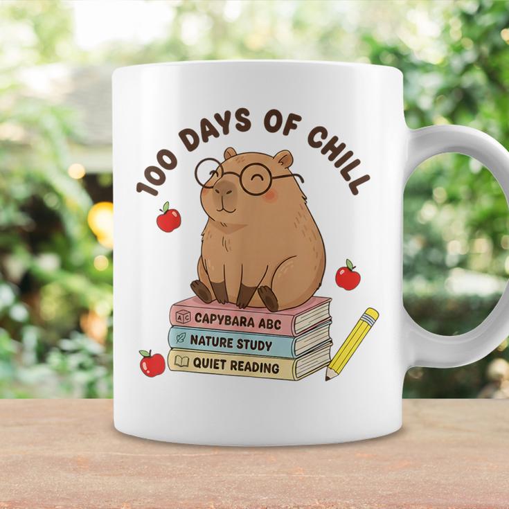 100 Days Of Chill Cute Capybara School Book Lover Graphic Print Coffee Mug Gifts ideas
