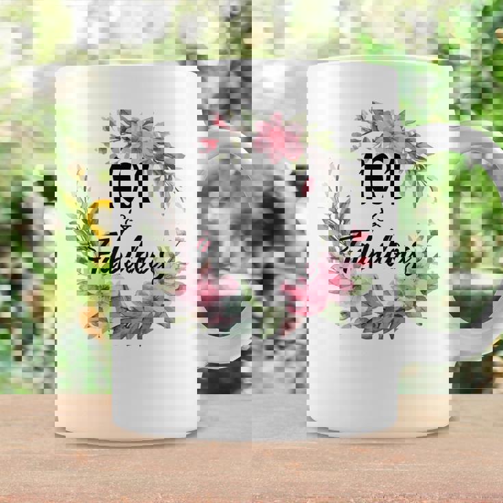 101歳＆ファビュラスフラワーパーティー 101歳の誕生日おめでとう 長袖tシャツ コーヒーマグ ギフトのアイデア