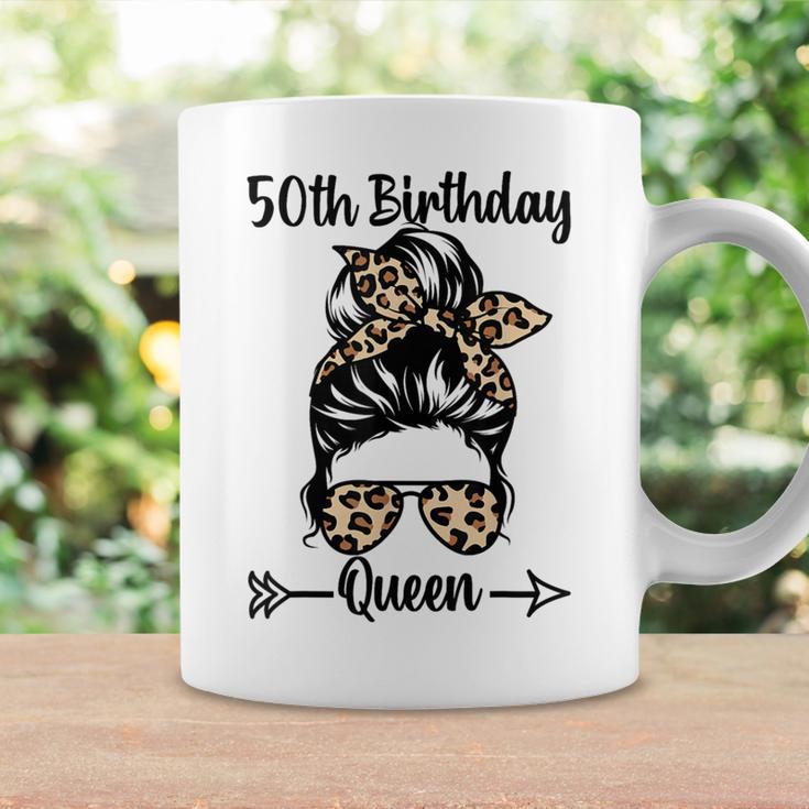 50歳の誕生日 クイーン Happy 50歳 散らかったパンヒョウ コーヒーマグ ギフトのアイデア