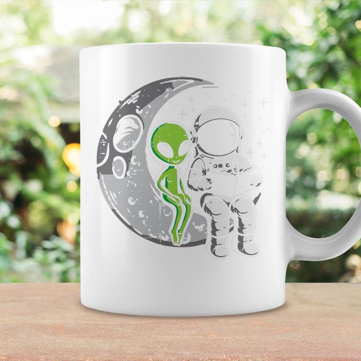 Astronaut Reading Book To Alien Moon Space Women Kids Men Premium Tri-Blend Graphic Print Coffee Mug Gifts ideas