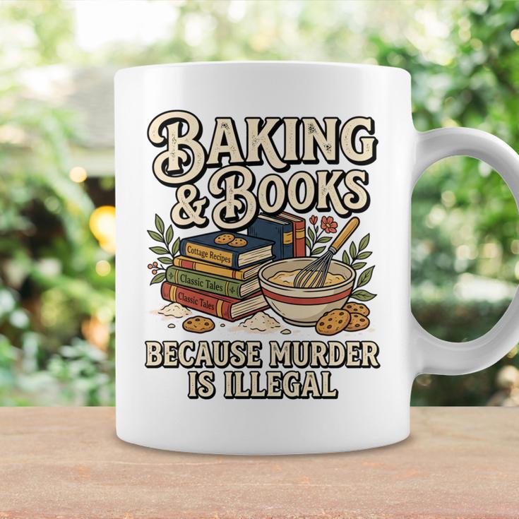 Baking And Books Because Murder Is Illegal Sarcastic Performance Graphic Print Coffee Mug Gifts ideas
