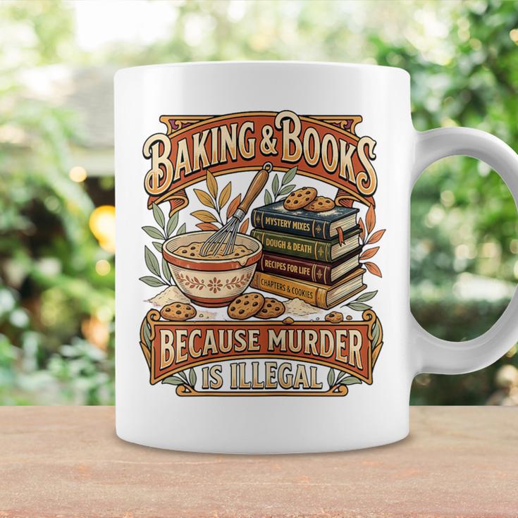 Baking Books Vintage Because Murder Is Illegal Aesthetic Graphic Print Coffee Mug Gifts ideas