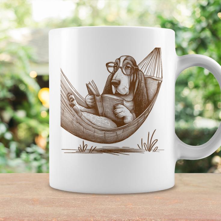Basset Hound Dog Mom Basset Hound Dog Reading Book Graphic Print Coffee Mug Gifts ideas