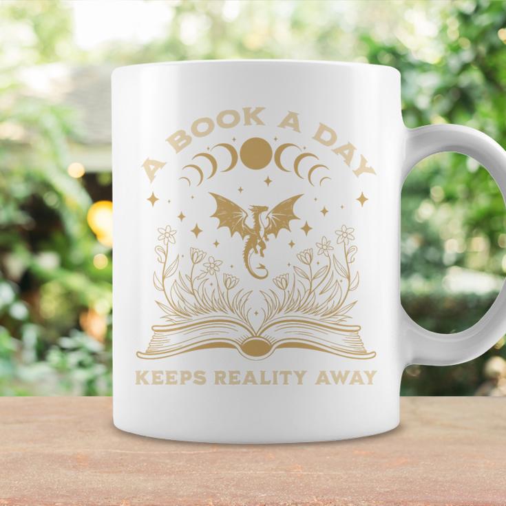A Book a Day Keeps Reality Away Fantasy Book Lover Premium Tri-Blend Graphic Print Coffee Mug Gifts ideas