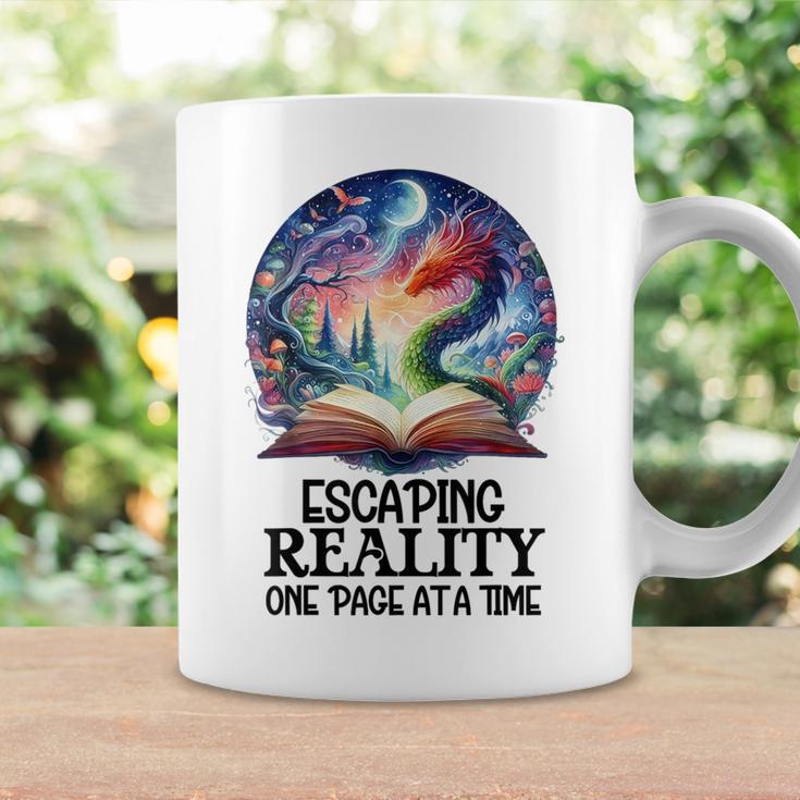 Book Dragon Reading Escaping Reality One Page Bookish Dragon Graphic Print Coffee Mug Gifts ideas