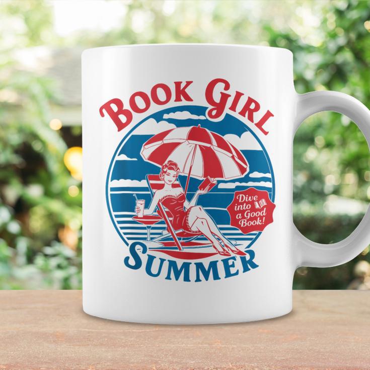 Book Girl Summer Women Retro Bookish Vacation Reader Graphic Print Coffee Mug Gifts ideas