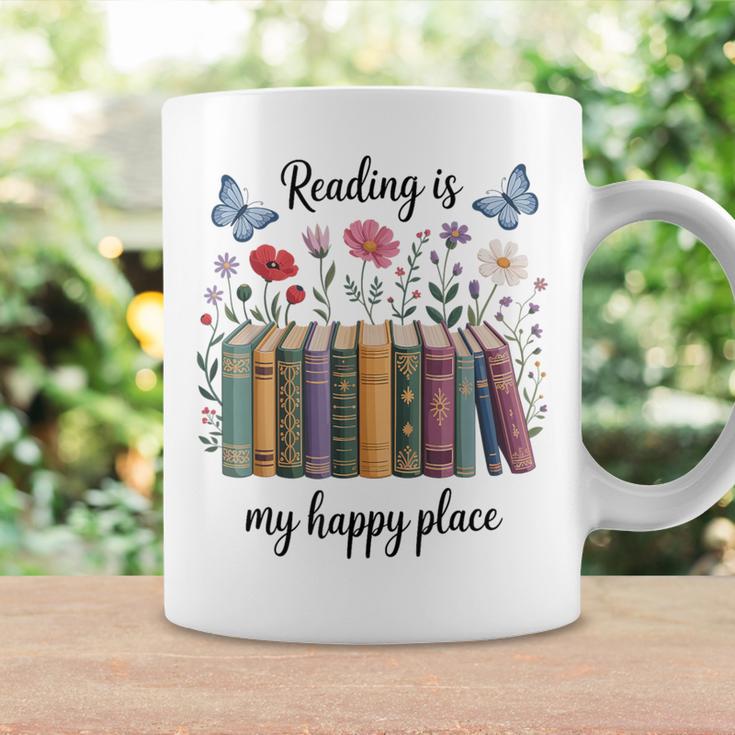 Book Lover Floral Reading Is My Happy Place Graphic Print Coffee Mug Gifts ideas Book Lover Floral Reading Is My Happy Place Graphic Print Coffee Mug Gifts ideas