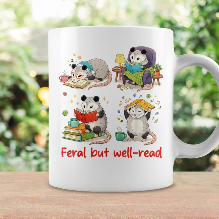 Book Lover Opossum Reading Squad Bookish Feral But Well-Read Graphic Print Coffee Mug Gifts ideas