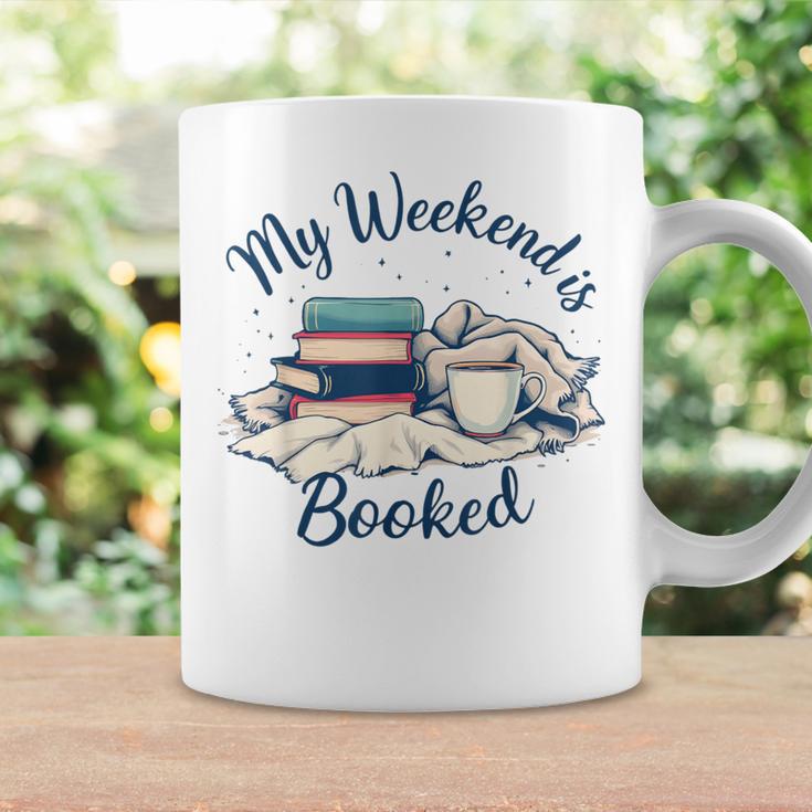 My Weekend Is Booked Cozy Book Lover's Graphic Print Coffee Mug Gifts ideas