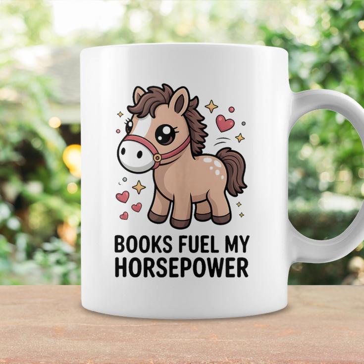 Books Fuel My Horsepower Cute Reading Pony Graphic Print Coffee Mug Gifts ideas