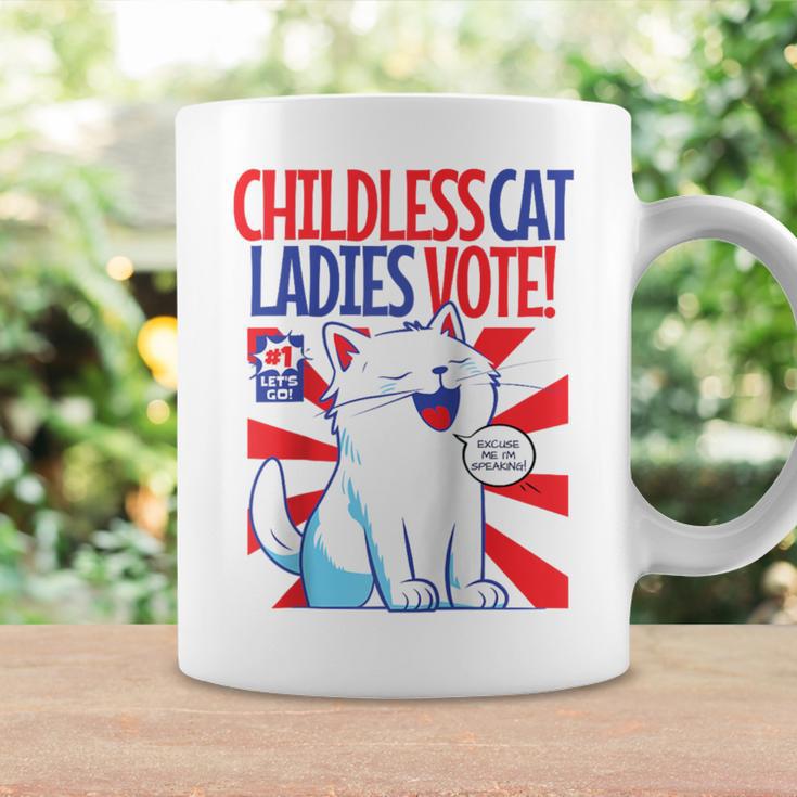 Childless Cat Ladies Vote Kamala Harris Cute Comic Book Cat Raglan Baseball Tee Graphic Print Coffee Mug Gifts ideas