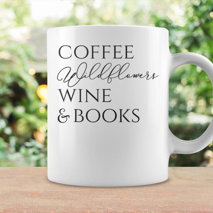Coffee Wildflowers Wine & Books Graphic Print Coffee Mug Gifts ideas