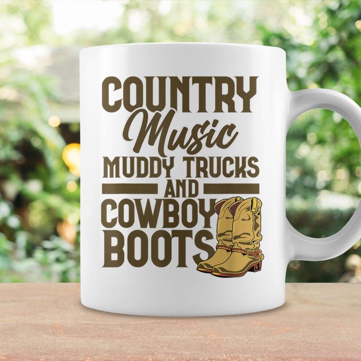 Country Music マディトラックとカウボーイブーツ ウェスタンusa コーヒーマグ ギフトのアイデア