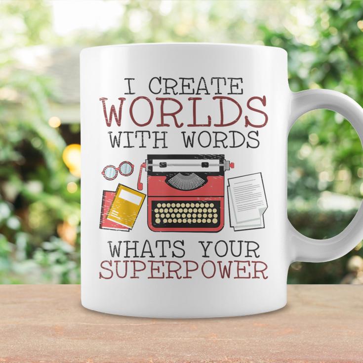 I Create Worlds Of Words Writer Novel Author Book Writing Graphic Print Coffee Mug Gifts ideas