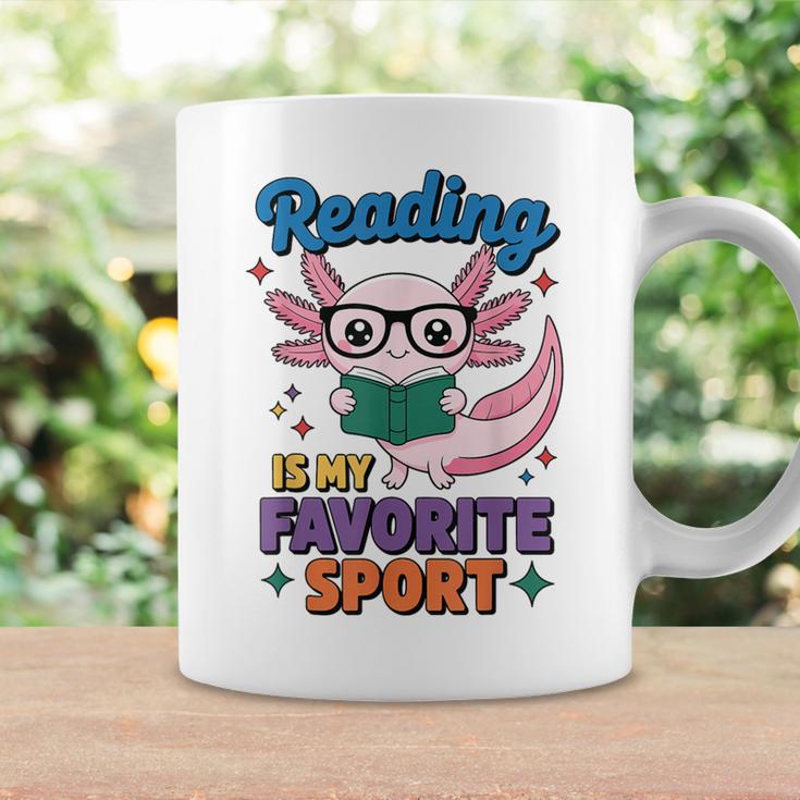 Cute Axolotl Reads Books Reading Is My Favorite Sport Book Graphic Print Coffee Mug Gifts ideas