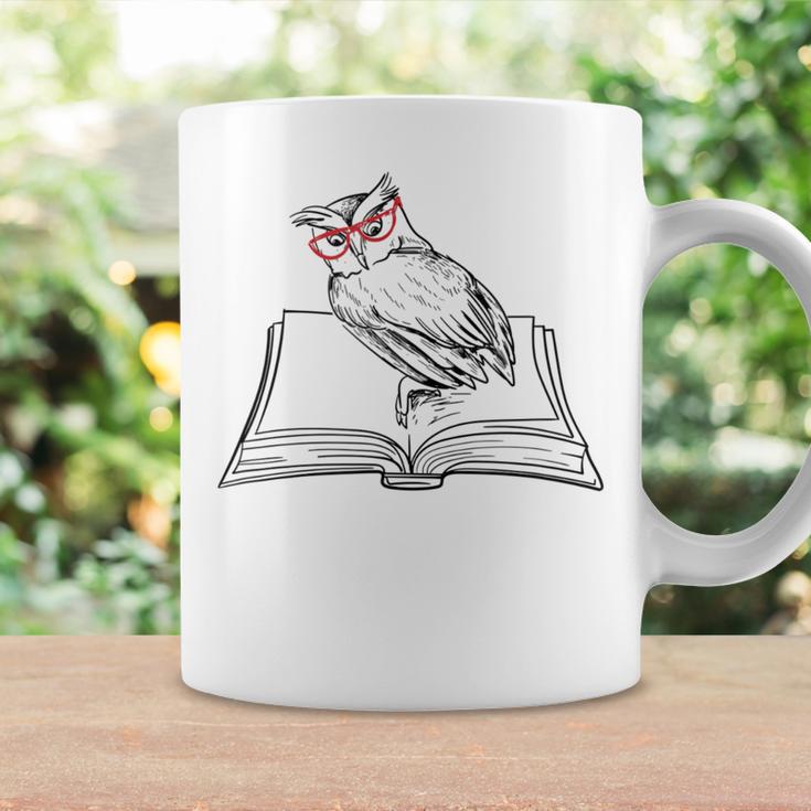 Cute Forest Animal Owl Reading Books Literature Graphic Print Coffee Mug Gifts ideas