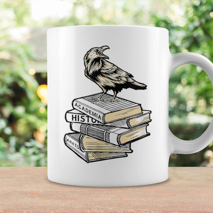 Dark Academia Aesthetic Raven Crow On Old Vintage Books Graphic Print Coffee Mug Gifts ideas Dark Academia Aesthetic Raven Crow On Old Vintage Books Graphic Print Coffee Mug Gifts ideas