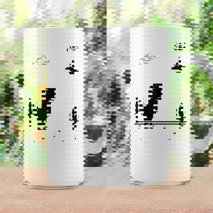 Dino T-Rex 恐竜 ピクセルゲーム インターネットなし オフライン 面白い 男性 コーヒーマグ ギフトのアイデア
