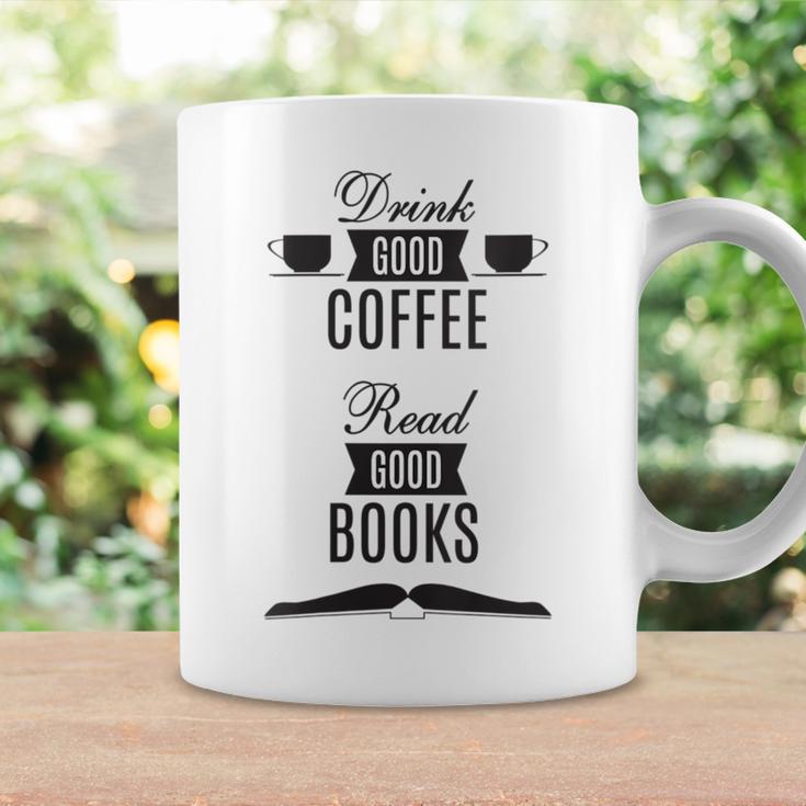 Drink Good Coffee Read Good Books Daily Ritual Graphic Print Coffee Mug Gifts ideas