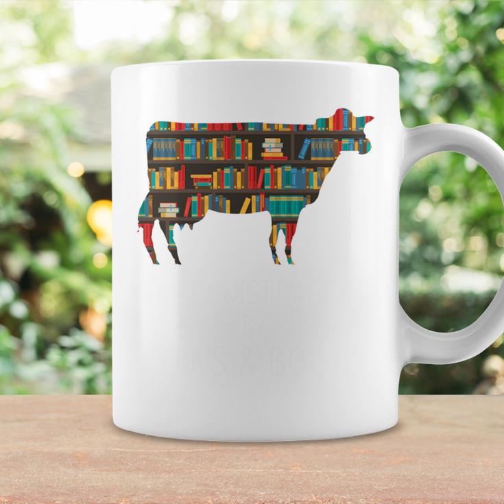Easily Distracted By Cows & Books Lover Heifer Farm Graphic Print Coffee Mug Gifts ideas