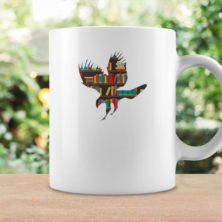 Easily Distracted By Hawks & Books Lover Falcon Bird Graphic Print Coffee Mug Gifts ideas