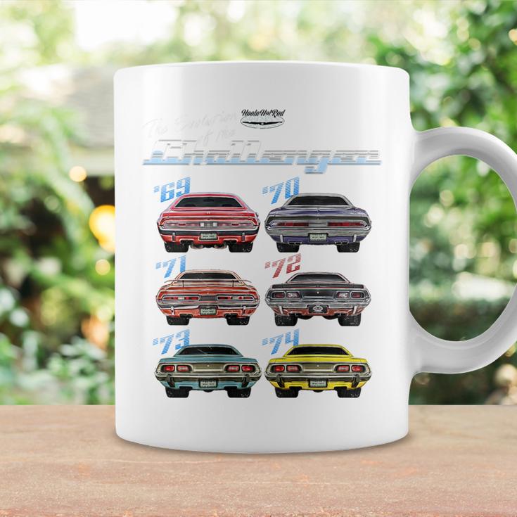 Evolution Of The Challenger、ホットロッド、マッスルカー、マグナム、RTe コーヒーマグ ギフトのアイデア