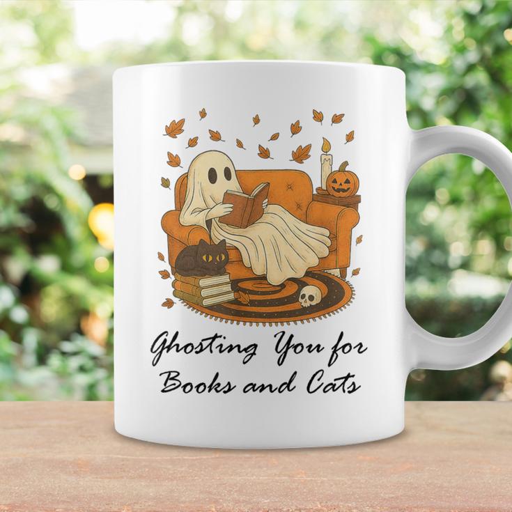 Fall Cat Ghosting You For Book Halloween Ghost Reading Graphic Print Coffee Mug Gifts ideas