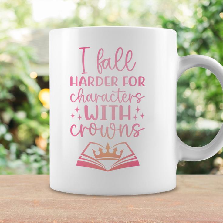 I Fall For The Characters WCrowns Fantasy Book Lover Tee Premium Tri-Blend Graphic Print Coffee Mug Gifts ideas