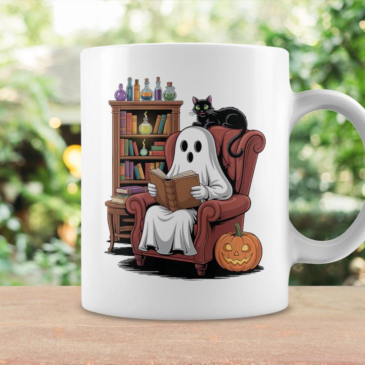 Ghost With Bookshelf Halloween Bookish Premium Tri-Blend Graphic Print Coffee Mug Gifts ideas