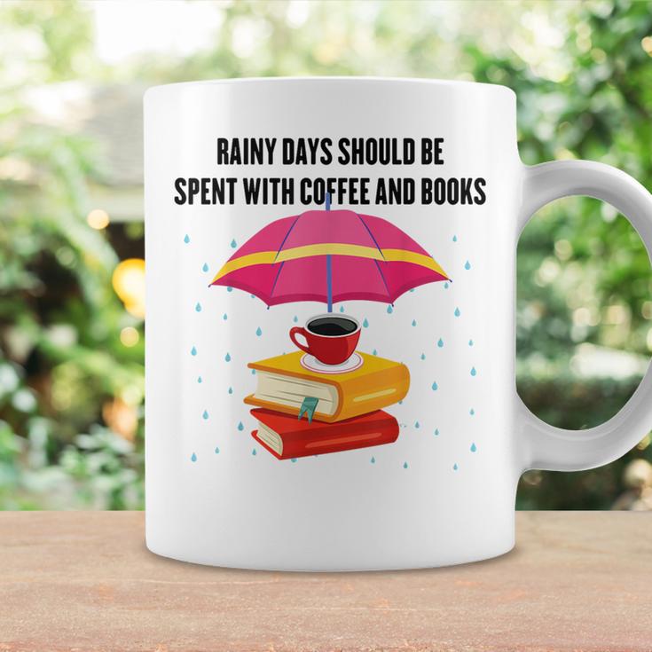 Gloomy Rainy Days Should Be Spent With Coffee And Books Graphic Print Coffee Mug Gifts ideas