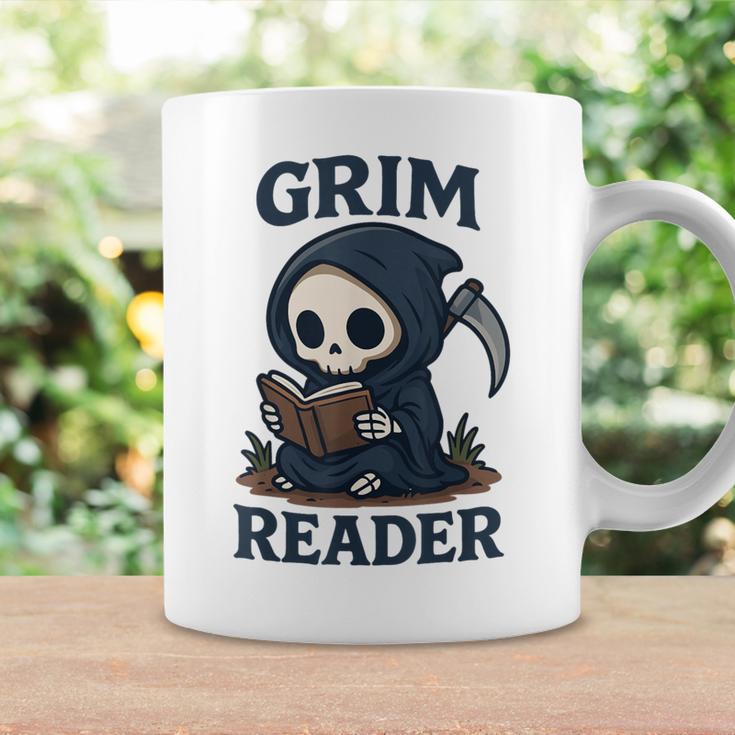 Grim Reader Dark Humor Read Book & Library Lovers Graphic Print Coffee Mug Gifts ideas