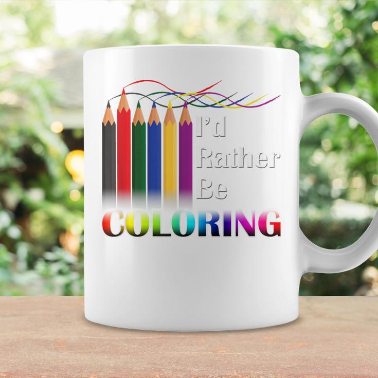 I'd Rather Be Coloring Adult Coloring Book T-Shirt Graphic Print Coffee Mug Gifts ideas