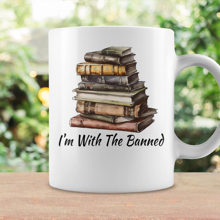 I'm With The Banned Books Reading Addict Book Lover Graphic Print Coffee Mug Gifts ideas