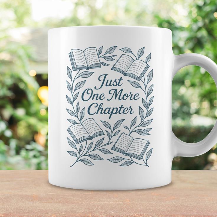 Just One More Chapter Blue Book Lover Reading Quote Graphic Print Coffee Mug Gifts ideas