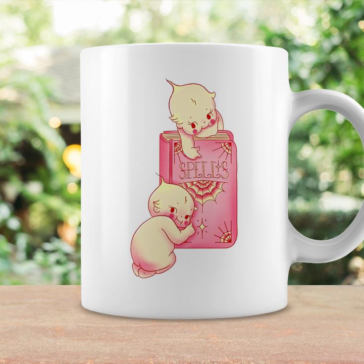 Kewpie Baby Magic Spell Book Witchcraft Halloween Gothic Graphic Print Coffee Mug Gifts ideas