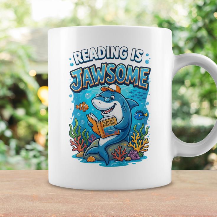 Kids Toddler Boy Reading Is Jawsome Shark Book Lover Kids Nerdy Graphic Print Coffee Mug Gifts ideas