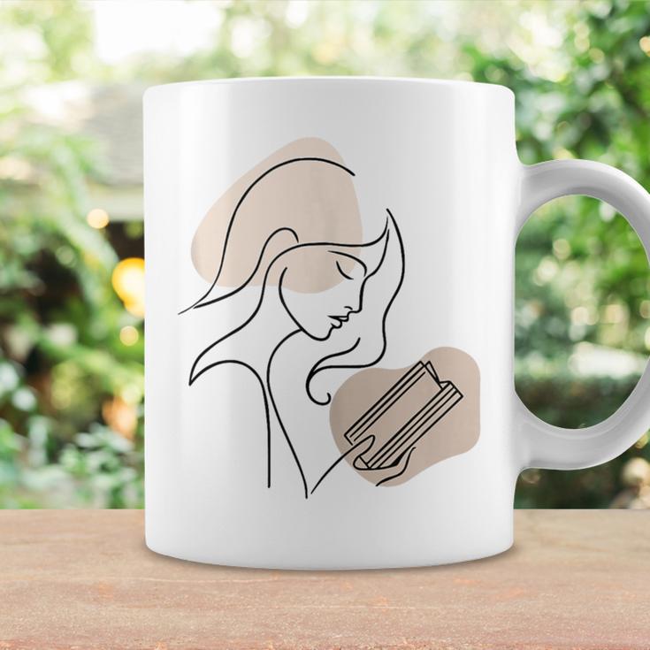 Line Art Abstract Minimalist Minimal For Book Lover Women Graphic Print Coffee Mug Gifts ideas