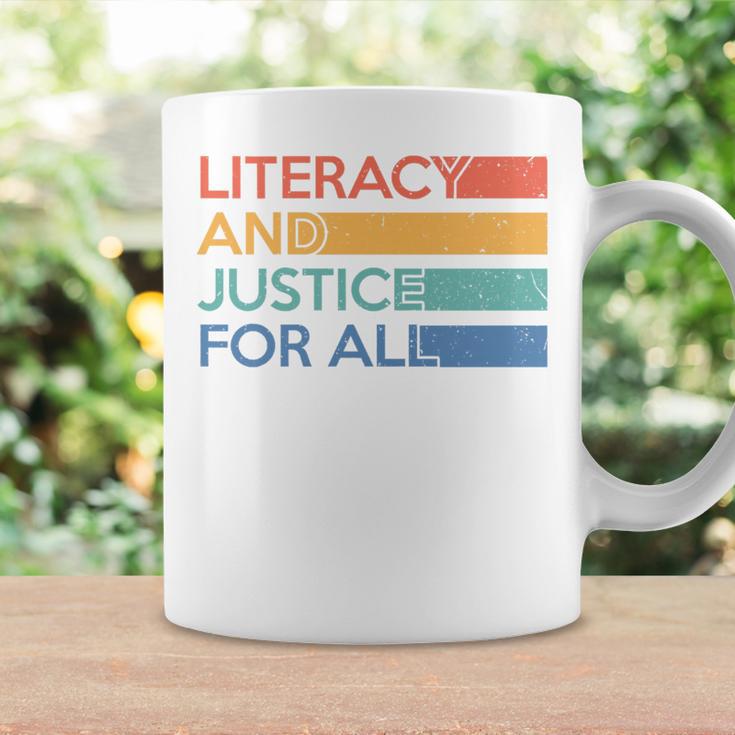 Literacy And Justice For All Reading Book Club Librarian Premium Tri-Blend Graphic Print Coffee Mug Gifts ideas