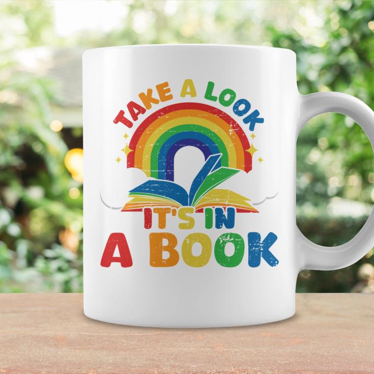 Take a Look It's In a Book Rainbow Reading Graphic Print Coffee Mug Gifts ideas Take a Look It's In a Book Rainbow Reading Graphic Print Coffee Mug Gifts ideas