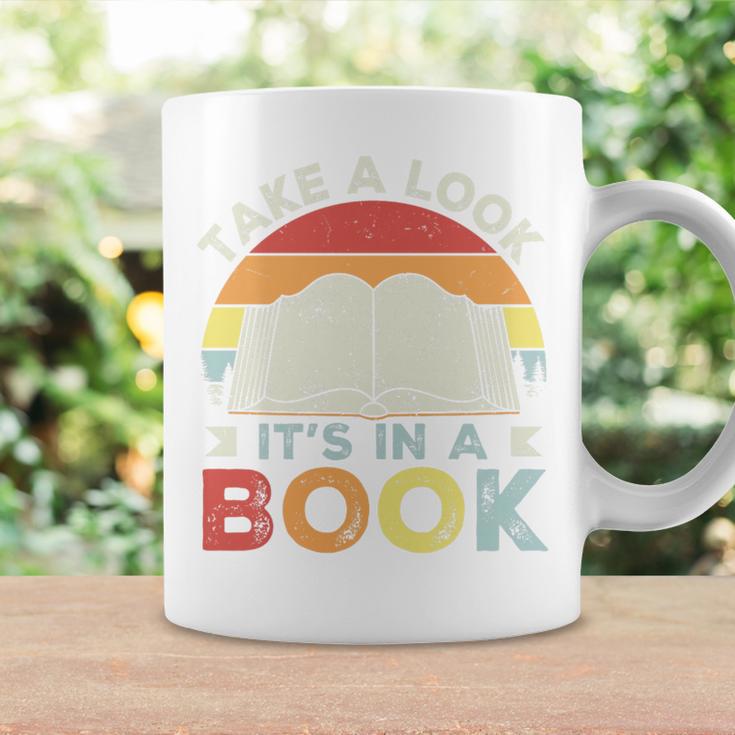 Take A Look It's In A Book Retro Reading Premium Tri-Blend Graphic Print Coffee Mug Gifts ideas