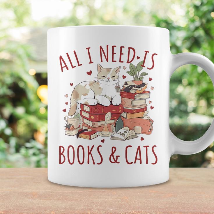 All I Need Is Books And Cats Valentines Day Reading Bookworm Graphic Print Coffee Mug Gifts ideas