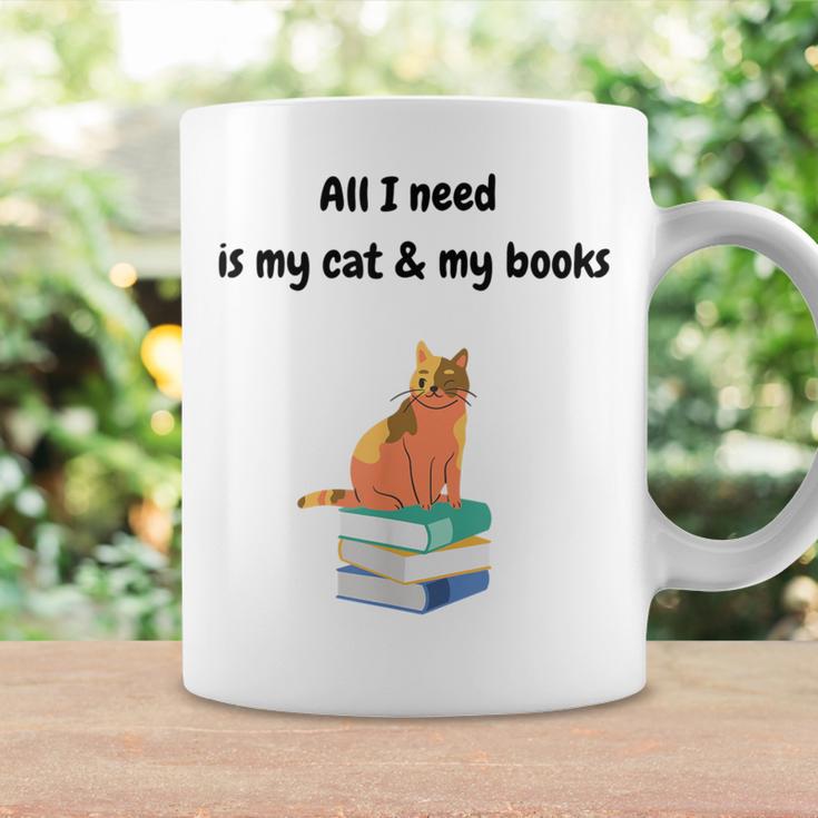 All I Need Is My Cat & Books Graphic Print Coffee Mug Gifts ideas