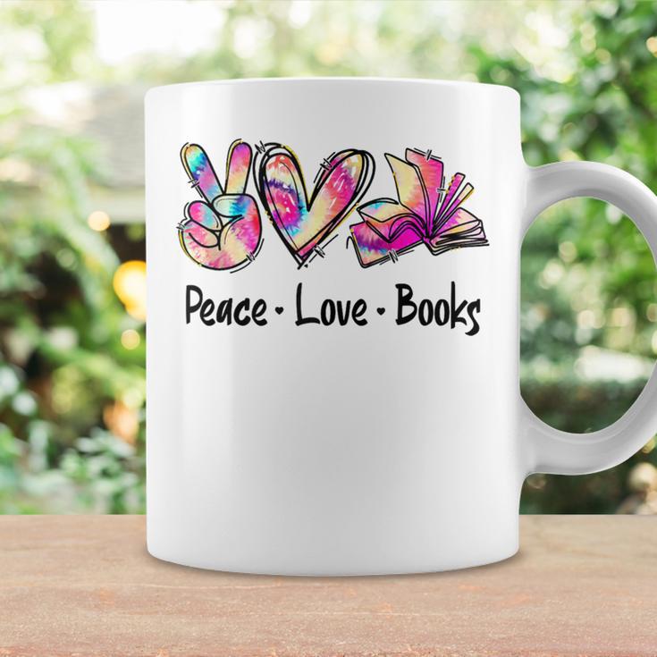 Peace Love Books Librarian Teacher Life Book Library Tie Dye Graphic Print Coffee Mug Gifts ideas