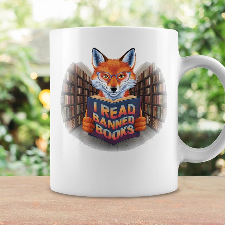 I Read Banned Books Sly Fox Reading Books Graphic Print Coffee Mug Gifts ideas